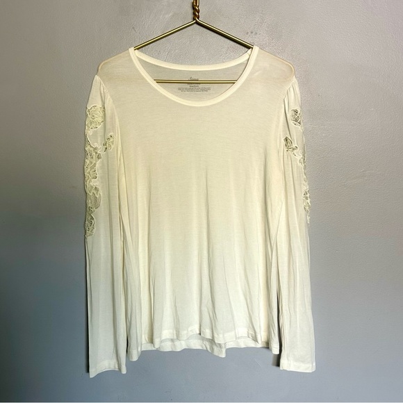 NWT Soma Lace Love Top Edwardian Sleeve Size Ivory Size Medium White - Picture 1 of 5